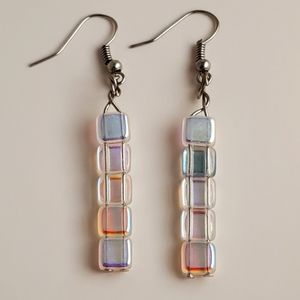 Iridescent dangle earrings